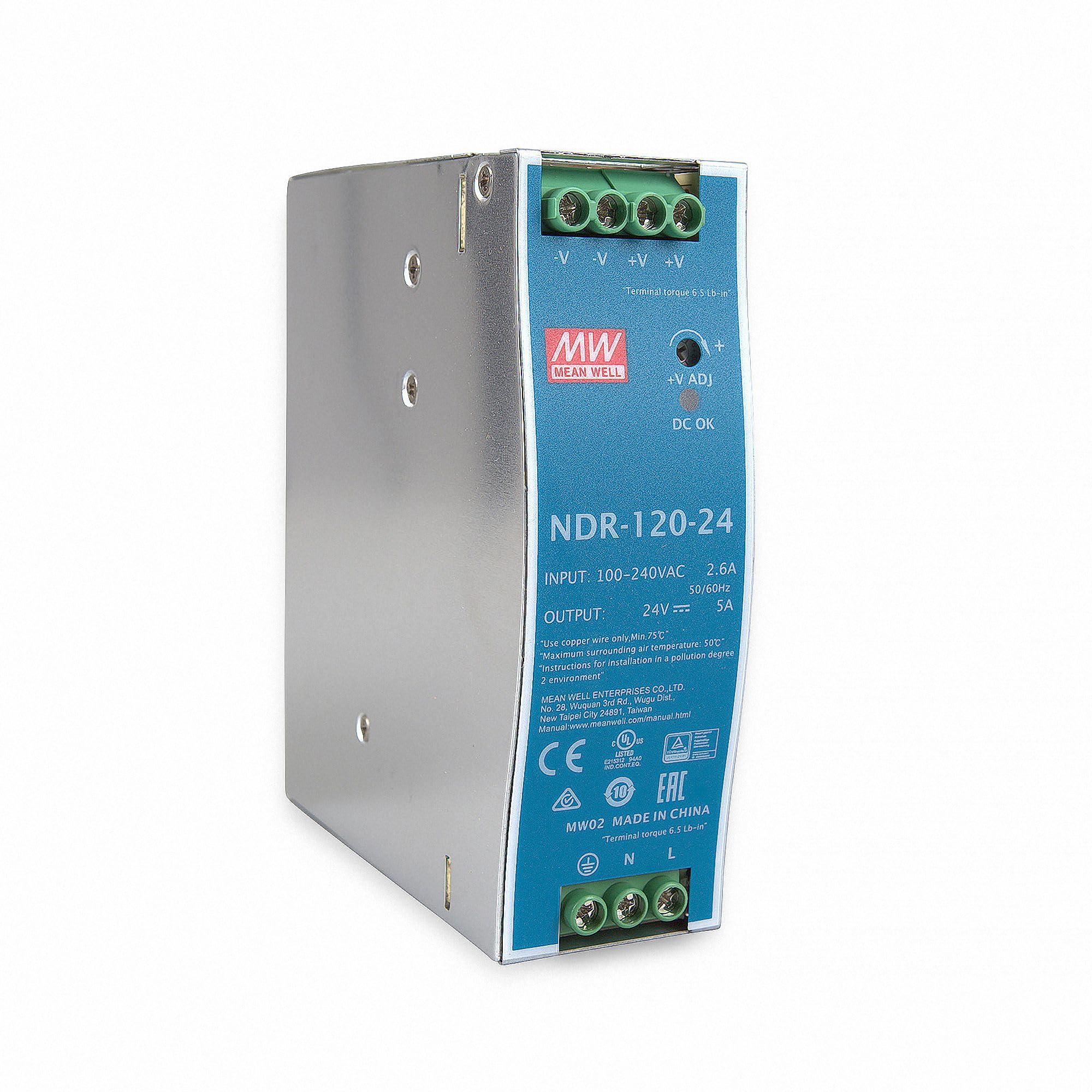 Amazon.com: MeanWell NDR-120-24 120 W 24 V 5 A DIN Rail Power